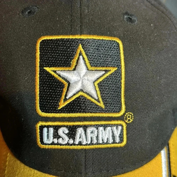 US Army Strong Star Go Army Reserve Baseball Cap Hat Black Yellow - Picture 7 of 10